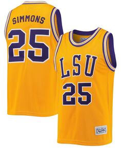 Мужское памятное классическое баскетбольное джерси ben simmons lsu tigers золотистого цвета Original Retro Brand