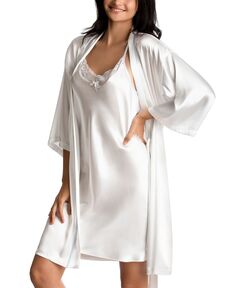 Свадебный халат с атласным запахом &apos;mrs&apos;, комплект ночной рубашки с сорочкой Linea Donatella, мульти