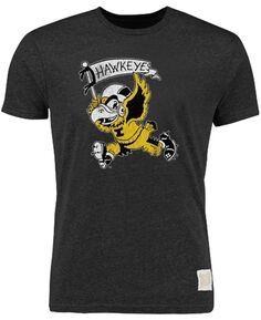 Мужская футболка hither black iowa hawkeyes vintage-like herky tri-blend Original Retro Brand, мульти