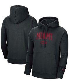 Мужская черная толстовка с капюшоном miami heat heritage essential Nike, черный