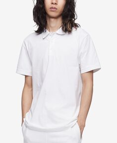 Мужская рубашка поло из гладкого хлопка с монограммой и логотипом стандартного кроя Calvin Klein, мульти