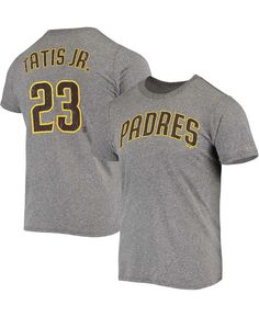 Мужская серая меланжевая футболка fernando tatis jr. san diego padres name and number tri-blend Majestic, мульти