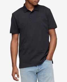 Мужская рубашка поло из гладкого хлопка с монограммой и логотипом стандартного кроя Calvin Klein, мульти