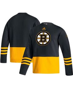 Мужской черный пуловер с логотипом boston bruins logo aeroready adidas, черный