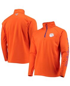 Мужская оранжевая куртка clemson tigers terminal tackle fleece raglan omni-shade с молнией на четверть Columbia