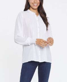 Женская плиссированная блуза в крестьянском стиле NYDJ, мульти