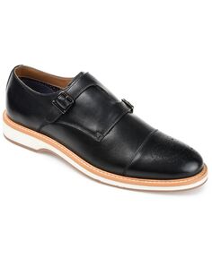 Мужские модельные туфли ransom cap toe monk strap Thomas &amp; Vine, черный