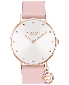 Женские часы perry blossom с кожаным ремешком 36 мм COACH, розовый