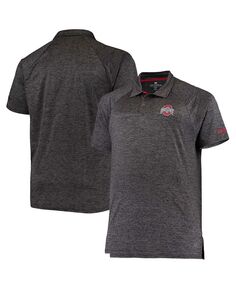 Мужская футболка-поло с короткими рукавами большого размера из меланжевой ткани ohio state buckeyes черного цвета Colosseum, мульти