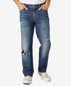 Мужские джинсы прямого кроя стрейч 363 с потертостями Lucky Brand