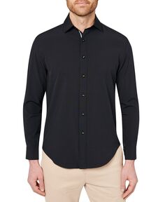 Мужская рубашка узкого кроя черного цвета Society of Threads, черный