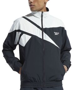 Мужская классическая спортивная куртка vector regular fit с логотипом и цветными блоками на молнии во всю длину Reebok, мульти