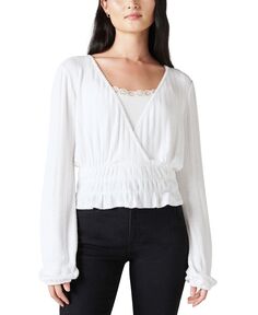 Топ с отделкой pointelle surplice Lucky Brand, белый