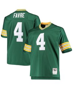 Мужская футболка brett favre green green bay packers big and tall 1996 года, копия джерси для пенсионеров Mitchell &amp; Ness, зеленый