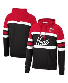 Мужская красно-черная толстовка с капюшоном miami heat head coach Mitchell &amp; Ness, мульти