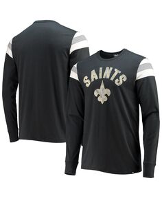 Мужская черная футболка с длинным рукавом new orleans saints franklin rooted &apos;47 Brand, черный