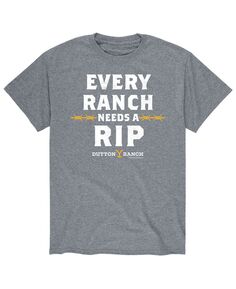 Мужская футболка yellowstone every ranch needs a rip AIRWAVES, серый