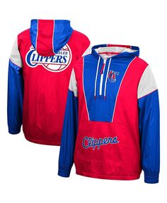 Мужская красная ветровка royal la clippers hardwood classics highlight reel с капюшоном и молнией до половины Mitchell &amp; Ness, мульти