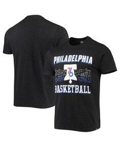 Мужская черная футболка philadelphia 76ers city edition club &apos;47 Brand, мульти