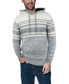 Мужской свитер с капюшоном в полоску X-Ray, серый