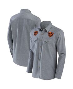 Мужская рубашка nfl x darius rucker collection by grey chicago bears из шамбре с длинным рукавом на пуговицах Fanatics, серый