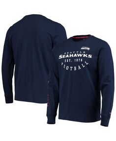 Мужская футболка с длинными рукавами college navy seattle seahawks peter Tommy Hilfiger, синий