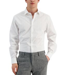 Мужская классическая рубашка slim fit vintage coral, созданная для macy&apos;s Bar III, белый