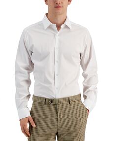 Мужская классическая рубашка slim fit, растягивающаяся в двух направлениях, устойчивая к пятнам, создана для macy&apos;s Alfani, белый