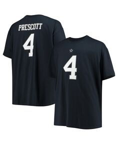 Мужская футболка dak prescott navy big and tall player name number Dallas Cowboys, синий