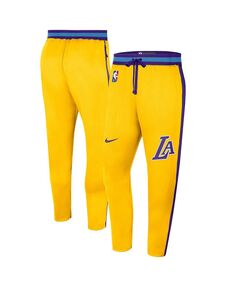 Мужские золотые брюки los angeles lakers 2021/22 city edition therma flex showtime Nike