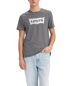 Мужская классическая футболка с круглым вырезом и короткими рукавами с графическим логотипом Levi&apos;s, мульти Levis