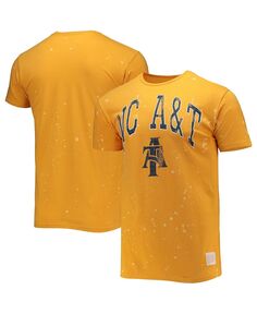 Мужская золотая футболка north carolina a&amp;t aggies bleach splatter Original Retro Brand