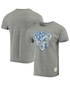 Мужская серая меланжевая футболка byu cougars с винтажным логотипом tri-blend Original Retro Brand, мульти