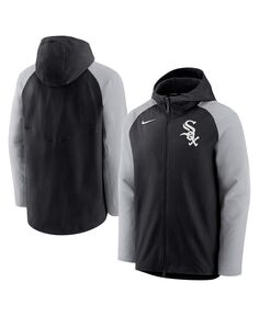 Мужская черно-серая куртка chicago white sox authentic collection с капюшоном на молнии во всю длину Nike, мульти