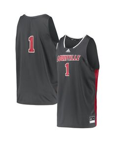 Мужская # 1 черная футболка louisville cardinals reverse retro jersey adidas, черный