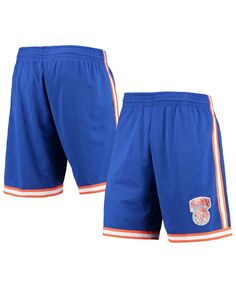 Мужские синие шорты new york knicks 1991 hardwood classics 75th anniversary swingman Mitchell &amp; Ness, синий