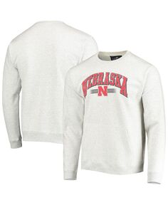 Мужская футболка heather grey nebraska huskers с карманом для старшеклассников League Collegiate Wear, мульти
