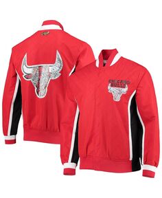 Мужская куртка chicago bulls red hardwood classics 75th anniversary authentic warmup full-snap jacket Mitchell &amp; Ness, красный