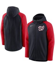 Мужская темно-синяя, красная куртка washington nationals authentic collection с капюшоном на молнии во всю длину Nike, мульти