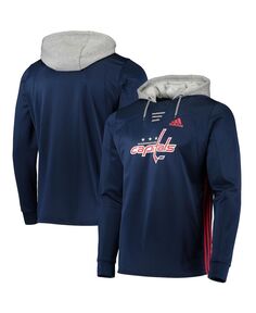 Мужская темно-синяя худи с капюшоном aeroready из скейт-кружева washington capitals adidas, синий