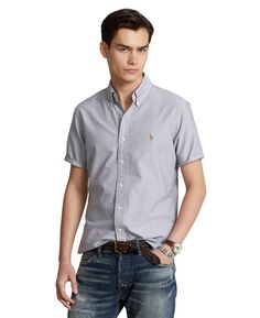 Мужская оксфордская рубашка классического кроя с короткими рукавами Polo Ralph Lauren