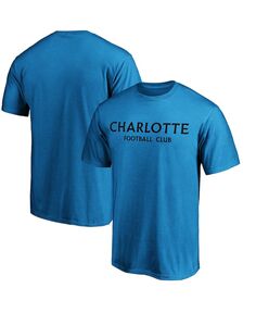 Мужская фирменная синяя футболка с надписью charlotte fc Fanatics, синий