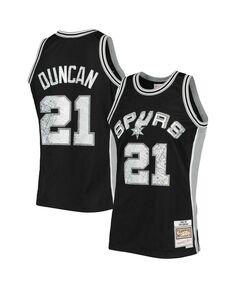 Мужская футболка tim duncan black san antonio spurs 1998-99 hardwood classics 75th anniversary diamond swingman jersey Mitchell &amp; Ness, черный