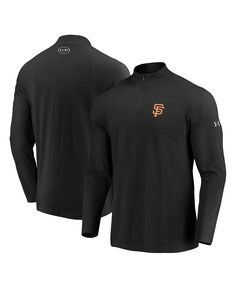 Мужская черная куртка-пуловер san francisco giants passion performance tri-blend с молнией на четверть Under Armour, черный