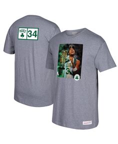 Мужская футболка с графическим принтом paul pierce boston celtics grey Mitchell &amp; Ness, серый