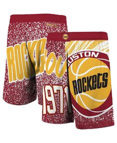 Мужские шорты mitchell ness red houston rockets hardwood classics jumbotron sublimated shorts Mitchell &amp; Ness, красный