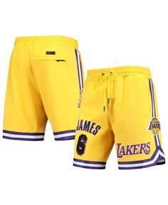 Мужские шорты lebron james gold los angeles lakers player replica Pro Standard