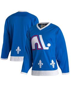 Мужская синяя аутентичная пустая майка quebec nordiques team classics adidas, синий