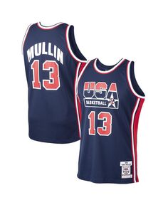 Мужская футболка chris mullin navy usa basketball home 1992 dream team authentic jersey Mitchell &amp; Ness, синий