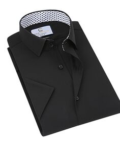 Мужская приталенная рубашка с короткими рукавами и однотонной рубашкой на пуговицах Suslo Couture, мульти
